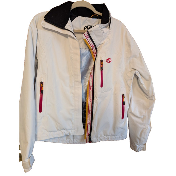 MARKER White Hooded Winter Gore-Tex Snowboard Ski Jacket Womens Size 6 EUC - Picture 2 of 12